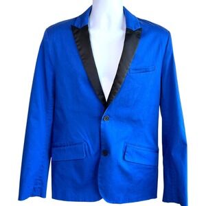 G by Guess Mens Stretch Cotton Tuxedo Jacket Blue Size‎ L NYE Party Event Formal